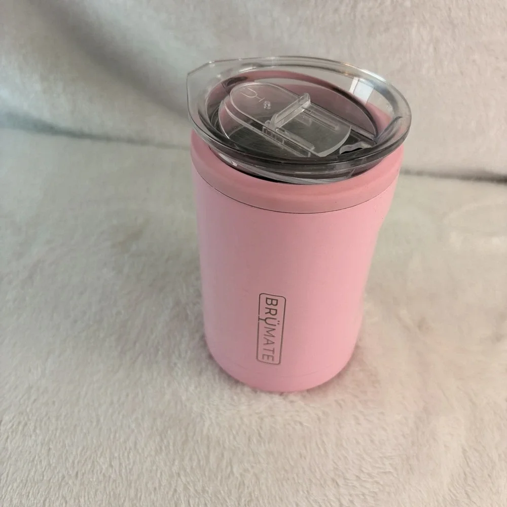 BrüMate Hopsulator Trio 16oz Insulated Can Cooler & Tumbler Blush Pink Travel
